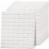 SALALIS 10 Pezzi Pannelli per Pareti in Mattoni, Carta da Parati in Mattoni 3D Carta da Parati 3D Pannello per Pareti in Finti Mattoni Autoadesivi per Soggiorno Camera da Letto Bianco