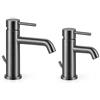 BASIK VELAR Set Miscelatori Lavabo e Bidet Gun Metal in Ottone - Coppia Rubinetti Bagno Monocomando, Cartuccia Ceramica