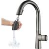 LNXGJJ Rubinetto Lavello Cucina Grigio, Rubinetto Cucina Con Doccetta Estraibile A 2 Modalità, Rotazione A 360°, Miscelatore Cucina, Rubinetto Per Acqua Calda E Fredda Regolabile, Ottone
