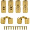 Goktvai 6pz Cerniera a Scomparsa Piccola, 8mm Rame Cerniere a Barilotto Nascoste per Mobili con 13 Viti Angolo Apertura di 180 Gradi per Armadietti Portagioie Porta Legno Fai Da Te (Oro)