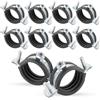 Poppstar 10x Fascette stringitubo gommate (campo di serraggio 40-43 mm, 1 1/4) con viti prigioniere M8*90 e tasselli, W1 acciaio zincato