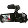 SEVEQIS Macchina fotografica digitale, Videocamera professionale 4K HD Videocamera Visione notturna Touch screen LCD da 3 pollici Fotocamera con zoom digitale 18x con microfono(Camera with mic)