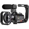 SEVEQIS Macchina fotografica digitale, Videocamera Videocamera 4K Zoom ottico 12X professionale for riprese in streaming live di Blogger(Bundle A)