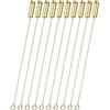 M METERXITY Spille Da Balzo 2,8 Lunghi In Rame Ottone Naturale 10Pz | Spilli A Testa Piatta, Con Fermo, Per DIY Abbigliamento Accessori Cravatte cappello Sciarpa Gioielli