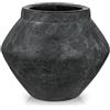 Arborus Vaso da fiori in ceramica rustico nero per mensola da tavolo Boho Home | Vaso vintage da 18,5 cm, con apertura da 8,4 cm, in cemento, con cuscinetti in feltro, per cucina, soggiorno, camino