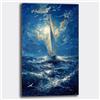 Printerland Quadro moderno Soggiorno Barca a vela Luna Mare Stampa su tela Canvas Astratto Camera da Letto (15, 50x100 cm, Canvas intelaiato)