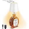 EnGiTores Lampada a bottiglia, paralume ricaricabile touch wireless per bottiglia con 3 temperature colore, lampada da tavolo LED per bottiglia vino luce d'atmosfera luce notturna senza fili per camer (White)