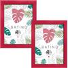 aFFa frames, Batino, Confezione da 2 Portafoto di legno, Luce, Rettangolo, Con vetro acrilico frontale, HDF Backing, Rosso, A3, 29,7x42 cm