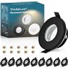 YindaLux Set da 10 cornici per faretti GU10 IP65 Nero, orientabile 30°, telaio in ferro 230V con portalampada GU10, Ø85mm, foro 65-75mm, faretto rotondo da incasso, senza lampadina