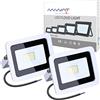 MIWATT Faretti a LED per esterni 30W luci a LED per esterni IP68 2500 lumen, Luce bianca fredda，parco, patio, giardino, garage，2 Pezzi
