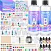 UBBOY Resina Epossidica Trasparente Kit, Kit di Resina epossidica Trasparente | 512ml Kit Resina Epossidica Completo per Principianti per la Creazione di Gioielli, Pendenti per Collane, Fai da Te