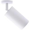 Eurekaled Portafaretto da soffitto o parete GU10 BIANCO - Faretto orientabile 360° con fascio direzionale - Lampadina intercambiabile - Stile moderno per soggiorno, cucina, corridoio - IP20…