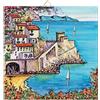 Napolamp Quadro mattonella in Ceramica cm. 15x15, Made in Italy con Stampa Paesaggio costiera amalfitana. Ideale per Ogni Ambiente.