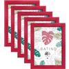 aFFa frames Cornici in Legno A3 29,7x42 cm - Confezione da 5 Portafoto con Vetro Acrilico e Retro in HDF - Cornici Rettangolari per Foto Poster Stampe Rosso