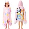 Get Trend Bluey Incappucciata Accappatoio Bambina, Cotone Spiaggia e Asciugamani Bagno, Morbido e Assorbente, Accessori da Viaggio, Regalo Ragazza (Rosa Bluey)