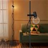Birnetek® Lampada da Terra, Lampade da Terra Nero, Lampada a Stelo in Minimalista, Piantana da Terra con 8W E27 Lampadina, Cavo da 2,9m, per Soggiorno, Lettura, Ufficio, Camera da Letto (Nero)