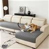 LLIDDAMES Copridivano Impermeabile Copri Divano Antigraffio Gatto Cani Coperta Universale con Supporto antiscivolo, a Forma di L Protezione per Mobili Moderna Lavabile(Dark grey,70 * 70cm)