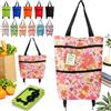 Pealeaf Borsa della spesa pieghevole 2 in 1 con ruote, carrello portaspesa riutilizzabile in tessuto Oxford, leggero per supermercato, bucato, viaggio e casa (#9)
