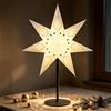 Lewondr 3D Stella Di Natale Da Tavolo In Carta, 17,72 Stella Di Natale A 7 Punte Illuminata Con Lampadina LED E14, Decorazione Luminosa Da Tavolo Natalizia Con Base In Ferro Per Le Vacanze In Casa