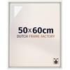 Dutch Frame Factory - Cornice a cassetta 50x60 cm Bianco Opaco - MDF | Cornice a cassetta per tele, Adatta per tele fino a 2 cm di spessore, Senza pannello posteriore né vetro, Made in Holland