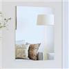 UBVNFGMK Specchio da parete senza cornice, 50 x 60 cm, rettangolare, in vetro di sicurezza monolastra con imbottitura in schiuma EVA, per bagno e soggiorno