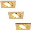 HCFEI Faretto da incasso a LED ultra piatto, 425 lumen, 230 V, 5 W, dimmerabile, alloggiamento angolare, orientabile, oro opaco (3 pezzi, bianco caldo)