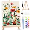 MOTGOM Dipingere con i Numeri Adulti con Telaio, Bottiglie Fiori Selvatici fai da te Quadri da Dipingere con i Numeri Adulti, Pittura Adulti Decora la Casa Regalo 20x30cm