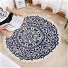 Morbuy Tappeto Mandala Rotondo Salotto,Morbuy Cotone e Lino Tappeto Intrecciato a Mano con Nappe, Lavabile Stampa Mandala Tappeto Grande per Sala, Soggiorno, Bagno Esterno (Mandala Blu Navy,70cm)