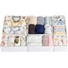 LAJIAKE Set di 7 organizer per fasciatoio adatto per comò Malm e guardaroba, inserti pieghevoli per pannolini, vestiti e biancheria per bambini, modulari, in 3 misure combinabili, colore bianco