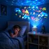Bcuuozeeing Proiettore dinamico a LED con cielo stellato rotante a 360°, modalità statiche e dinamiche, ricaricabile, dimmerabile, decorazione per la casa