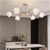 Generic Lampada a sospensione pastorale americana moderna di lusso soggiorno sala da pranzo camera da letto villa modello stanza decorazione della casa lampadario a LED (B Golden 6 lights)