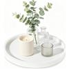 HhBdy Vassoio Decorativo, Vassoio Portaoggetti 23 CM Svuotatasche Silicone Bianco | Vassoio Bagno Facile da Pulire, Vassoio Rotondo Spessore Svuotatasche Design per Bagno Soggiorno Sala da Pranzo Cucina