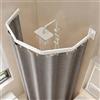 Clickovia Asta per tenda da doccia pieghevole senza fori, 5 posizioni, pieghevole e girevole, in lega di alluminio, con 180 x 200 cm, impermeabile, antimuffa, per bagno e vasca da bagno (bianco/grigio
