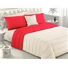 Viterbo Biancheria Piumone Una Piazza e Mezza, Trapunte Invernali Piazza e Mezza Made in Italy Imbottitura di 300 GR/MQ, Coperta Copriletto (Rosso/Panna, 1 Piazza E Mezzo)