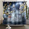 SDOTPMT 120x180cm Divertente Skull Doccia Tenda Spaventosa Notte Luna Gotica Casa Haunted Zucca Cortile Porta Bagno Tenda Halloween Tema Vasca bagno Tenda per Bagno Decor con Ganci