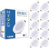 HYBEC - Downlight LED da incasso per soffitto interno da 12 W, faretto da soffitto con driver incluso, luce neutra 4000ºK (confezione da 10)