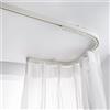 FARIH Binario per Tende Curvo Bianco, Divisorio Pieghevole per Montaggio a Parete a Soffitto per Impieghi Pesanti, Sistema di Guide Flessibili per la Privacy, Letto a Castello, Doccia, C