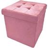 Russo Tessuti Puff Box Contenitore Pieghevole Poggiapiedi Velvet Velluto Arredo LIVIG Home -Rosa
