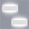 Lightess 2 Pezzi Applique da Parete Interno LED 16W 30cm IP44 Bianco Freddo | Lampada a Muro Luce Interni Moderna 1600Lm 6000K, Alu+Acryl, per Camera Letto Scale Corridoio Bagno, Facile Installazione