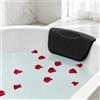 MELEJIA Cuscino da Bagno, Impermeabile Cuscino di Vasca da Bagno con Ventose, PU Cuscino per Collo Testa Vasca da Bagno, Facile da Pulire, Cuscino Poggiatesta Ergonomico per Tutti i Tipi di Vasca-Nero
