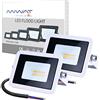 MIWATT Faretti a LED per esterni 10W luci a LED per esterni IP68 900 lumen, luce bianca calda，parco, patio, giardino, garage，2 Pezzi