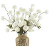 DuHouse 6 mini crisantemi artificiali con steli, in finta seta, per decorazione domestica, bouquet, centrotavola, artigianato floreale fai da te (bianco)