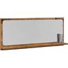 vidaXL Mensola Specchio Legno vecchio 90 x 10,5 x 37 cm | Montato a parete per una migliore gestione dello spazio, Legno ingegnerizzato resistente,