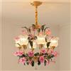 Generic Francese Pastorale Soggiorno Lampadario Led Americano Creatività Fiore Ristorante Camera da Letto Villa Caffè Negozio di Abbigliamento Decorazione Casa Lampada a Ciondolo (C 6 lights)