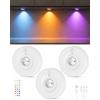 WUYOR Lampade LED RGB Ricaricabili con Telecomando, Lampada da Cucina Sotto Armadio con Batteria 1800mAh, Timer, Illuminazione Senza Fili da Incollare per Armadio, Bianca