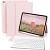 GKABXY Custodia con Tastiera per iPad (A16) 10/11 Generazione, 10,9/11 Pollici, (2022/2025), Custodia Posteriore Morbida in TPU con Supporto per Penna, Tastiera Bluetooth Magnetica Rimovibile