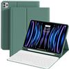 ZOPSGYU Custodia per tastiera per iPad Pro 11 pollici 4a/3a/2a generazione (2022,2021,2020) con portamatite, tastiera bianca Bluetooth staccabile, portatile, custodia in TPU per iPad Pro 11, verde