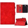 Generico DayQiQiPu Caso per Samsung Galaxy Tab A SM-T550/T555 (9,7 Pollici) in PU Pelle Chiusura Magnetica Flip Cover Custodie Motivo a Cuori Lettere Con Supporto e Auto Wake/Sleep, Rosso
