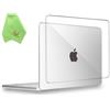 UESWILL Custodia per MacBook Neo 13 con chip A18 Pro modello A3404 Release 2026, trasparente lucida + panno di pulizia in microfibra, trasparente