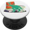 Avid Book Reader Prehistoric Dinosaur Te Maglietta con simpatico dinosauro libraico per amanti dei libri letterari nerd PopSockets PopGrip Adesivo